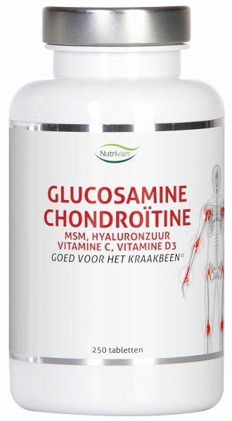 Nutrivian Glucosamine chondroitine MSM hyaluron vit D3/C 250 tabletten