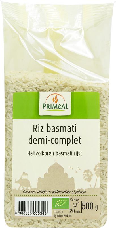 Primeal Halfvolkoren basmati rijst bio 1000 - 500 gram