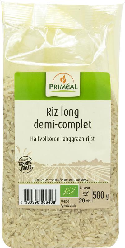 Primeal Halfvolkoren langgraan rijst bio 500 gram