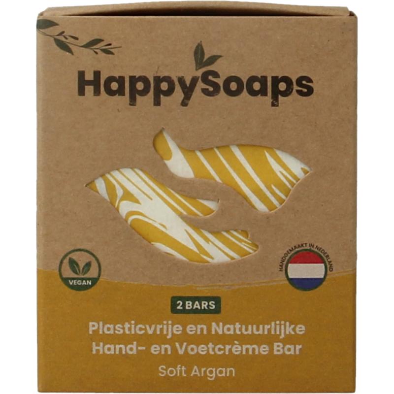 Happysoaps Hand & voetcreme bar soft argan 40 gram