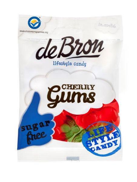 De Bron Kersen gums/cherry gums suikervrij 90 gram
