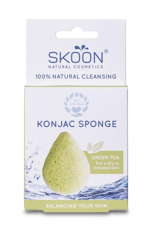 Skoon Konjac spons green tea bio 1 stuks