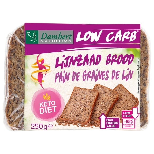 Damhert Lijnzaadbrood low carb 250 gram