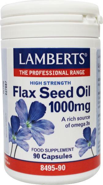 Lamberts Lijnzaadolie (flaxseed oil) 1000mg 90 vegan capsules