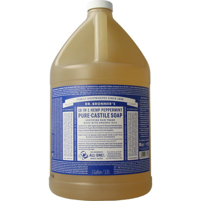 Dr Bronners Liquid soap peppermint 3785 ml