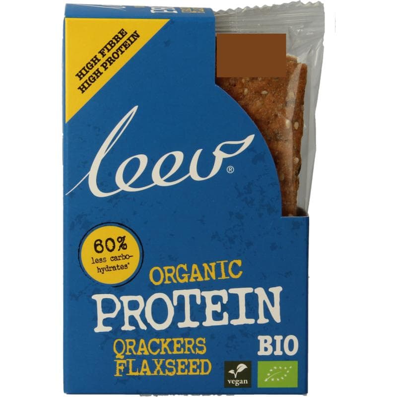 Leev Low carb qrackers proteine & lijnzaad bio 100 gram