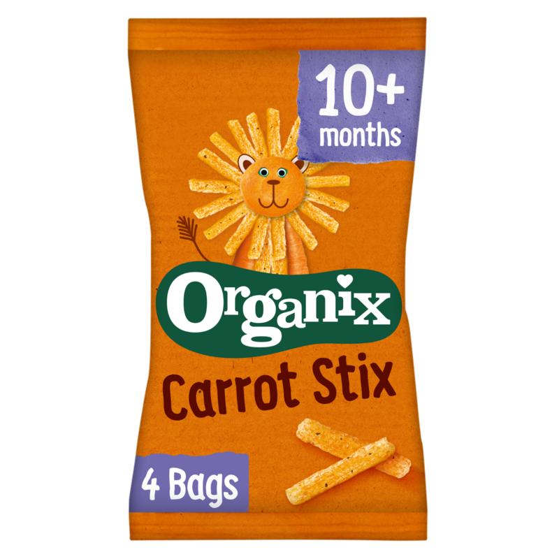 Organix Goodies Mais knabbels met wortel 10+M bio 4x15 gram