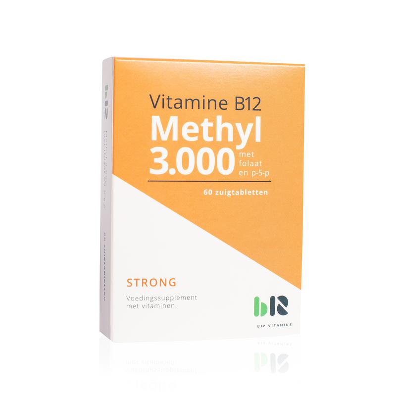 B12 Vitamins Methyl 3000 met folaat 60 zuigtabletten