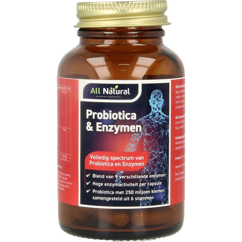 All Natural Probiotica & enzymen 60 vegan capsules