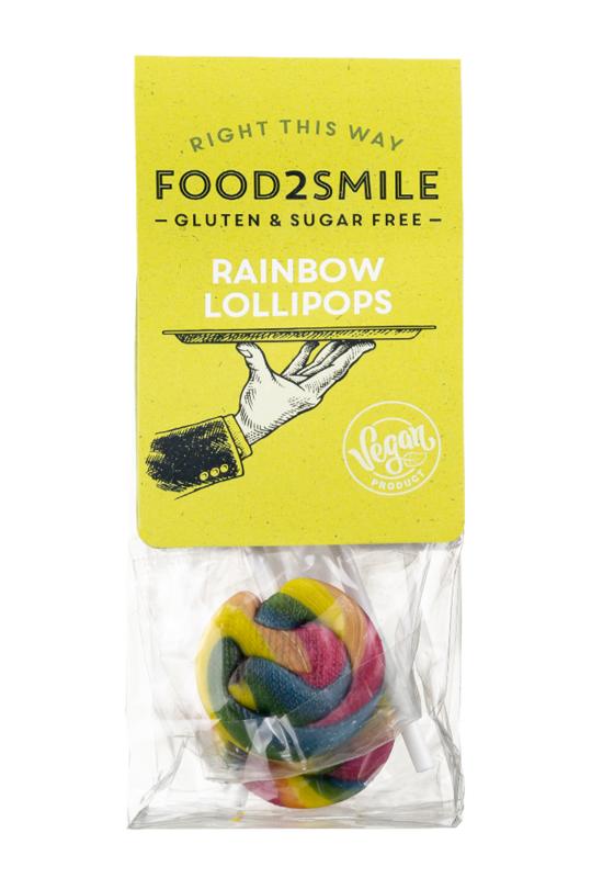 Food2Smile Rainbow lollipops suiker- lactose- glutenvrij 5 stuks