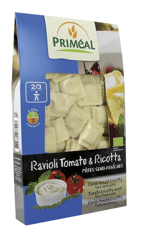 Primeal Ravioli tomaat ricotta bio 250 gram