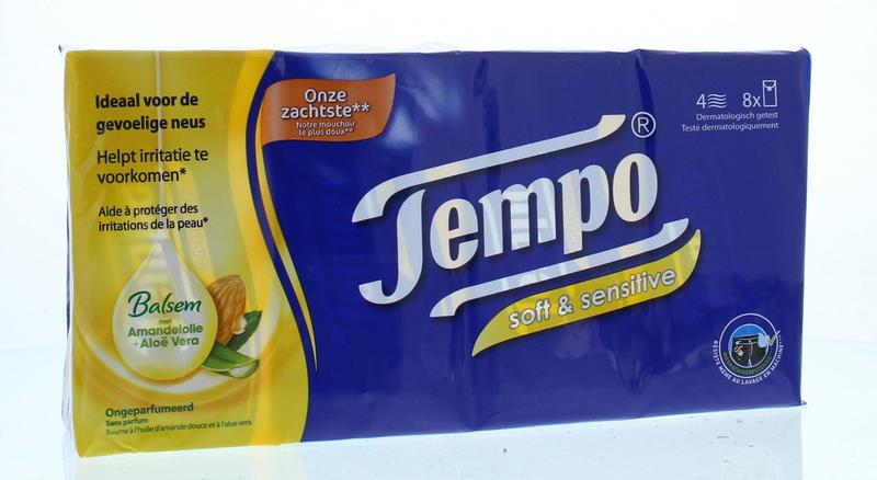 Tempo Soft & sensitive parfumvrij 8x9 stuks