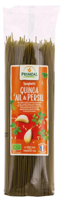 Primeal Spaghetti tarwe quinoa knoflook peterselie bio 500 gram