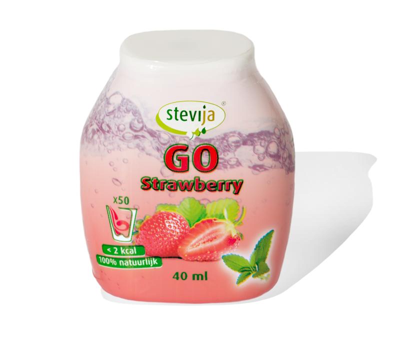 Stevija Stevia limonadesiroop go strawberry 40 ml