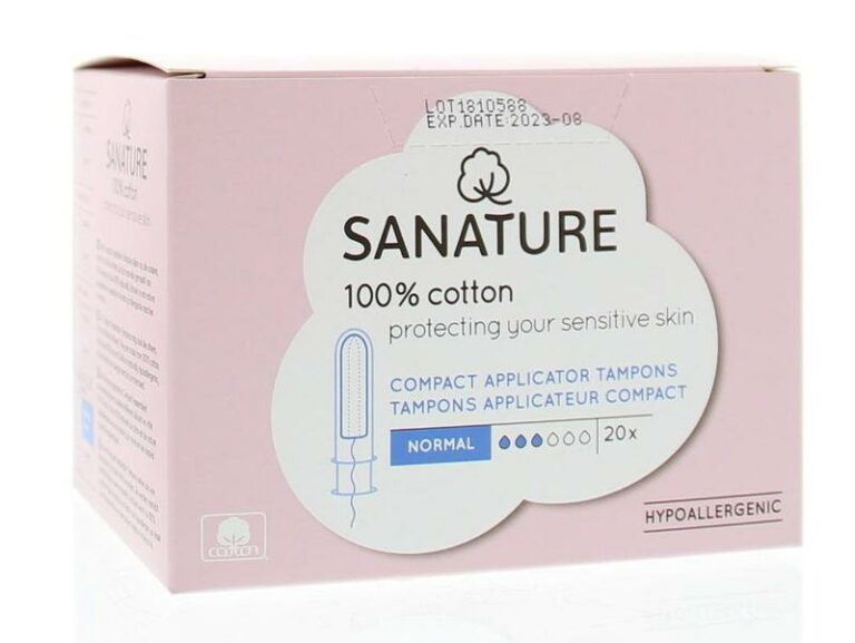 Sanature Tampons normaal compact applicator 20 stuks Vitamines