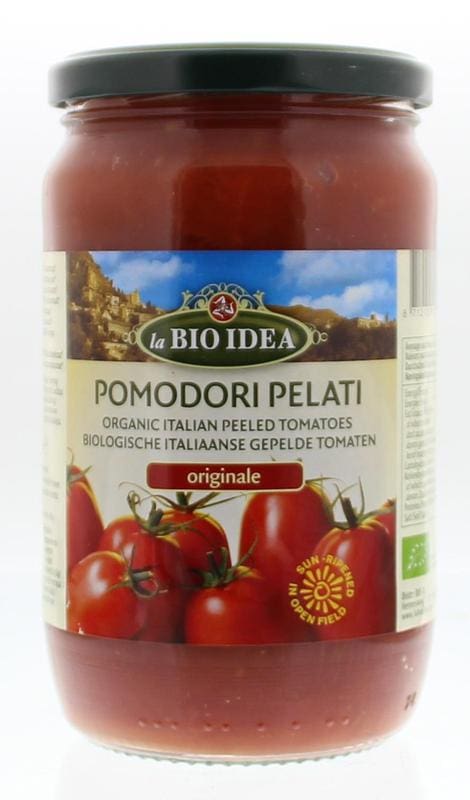 Bioidea Tomaten gepeld (glas) bio 660 gram