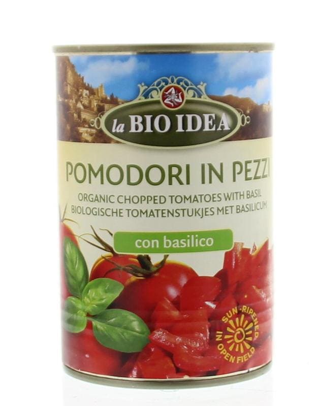 Bioidea Tomatenstukjes basilicum bio 400 gram