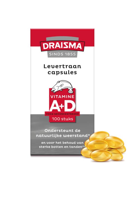 Vitamine A + D levertraan Draisma 100 softgels