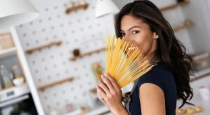 vrouw wil afvallen met pasta