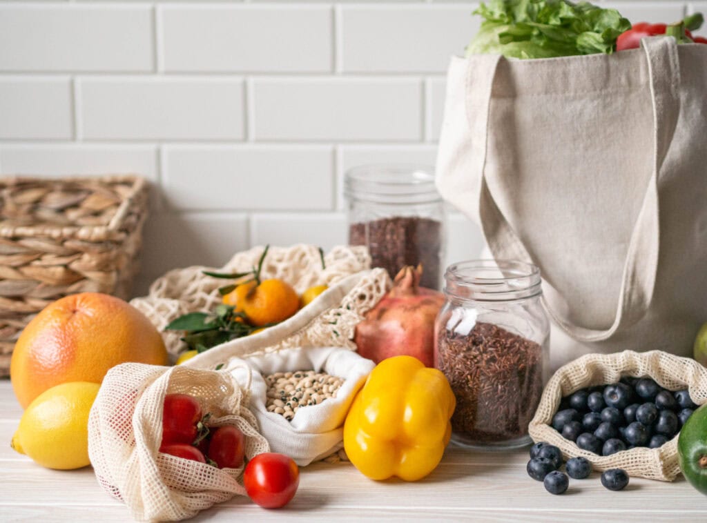 Gezonde groenten en fruit voor eetschema afvallen