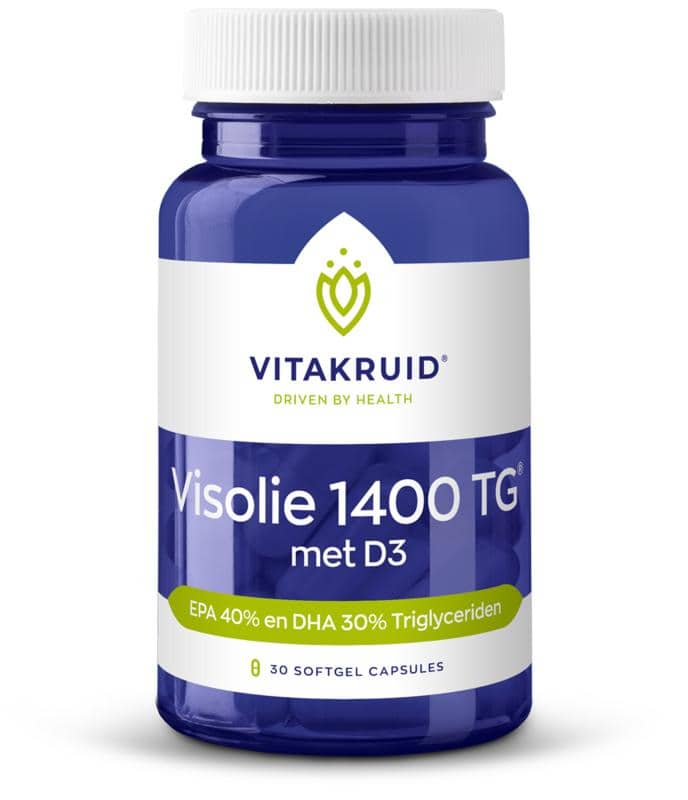 Visolie 1400 + D3 triglyceriden EPA 40% DHA 30% Vitakruid 30sft